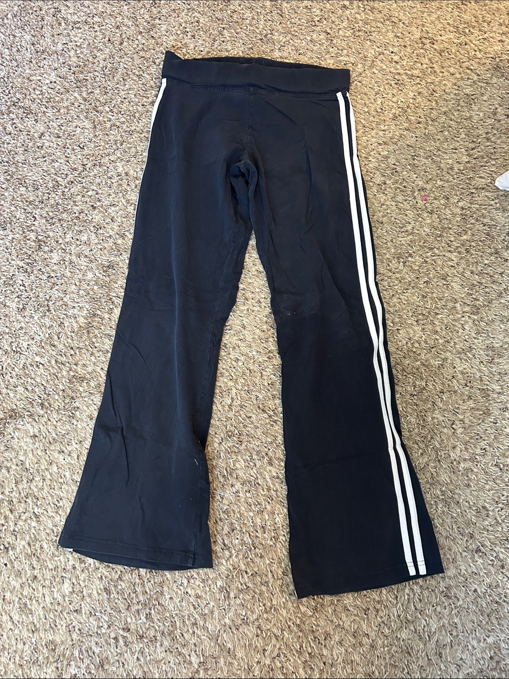 Motherhood Maternity Black Track Pants with White Side Stripes